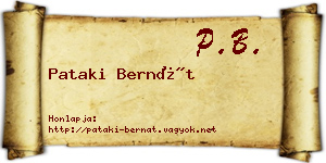 Pataki Bernát névjegykártya